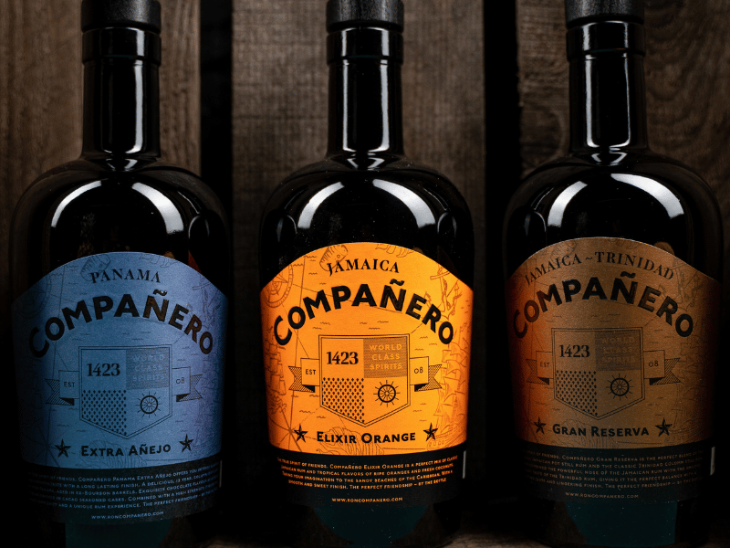 Companero Moodbild - Elixir Orange, Extra Anejo und Gran Reserva nebeneinander