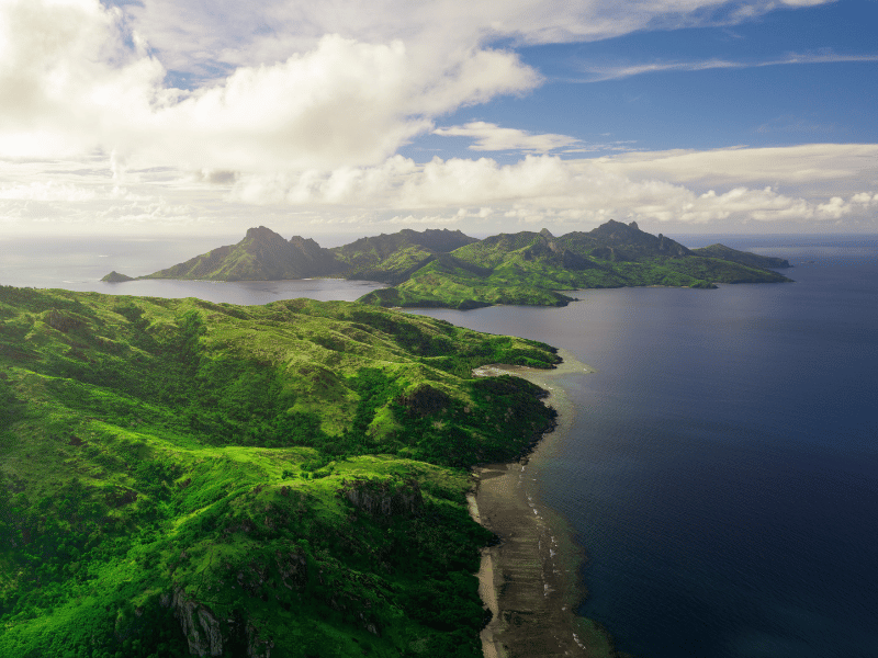 Fidschi Moodbild - Ein Bild von zwei Inseln nebeneinander
