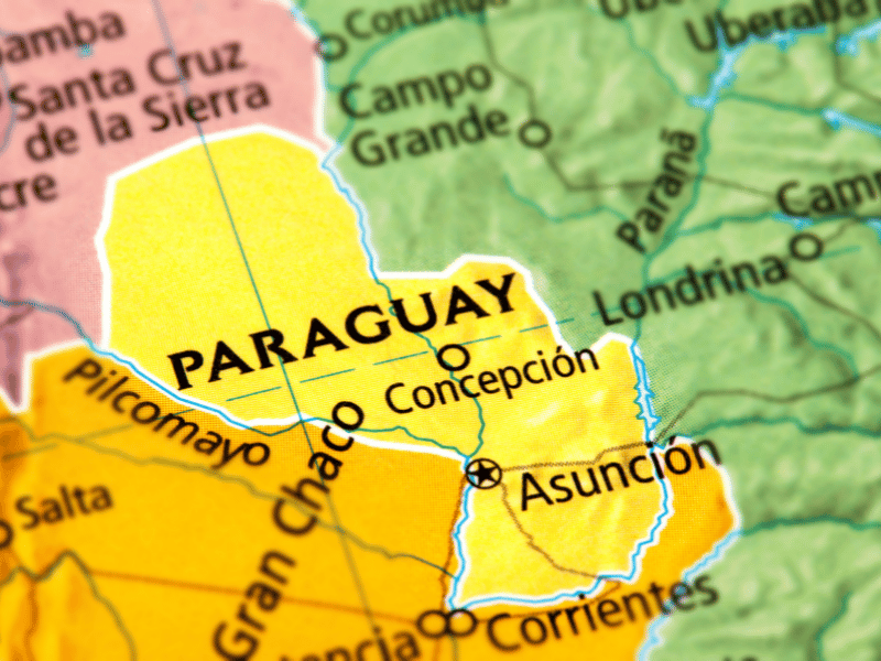 Paraguay Lankarte Moodbild - Landkarte von Panama