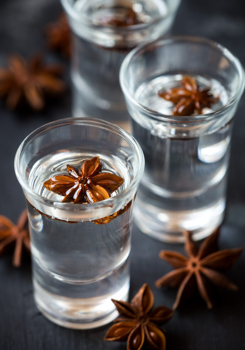 Anisette - anise-flavoured liqueur typically Mediterranean alcohol drink