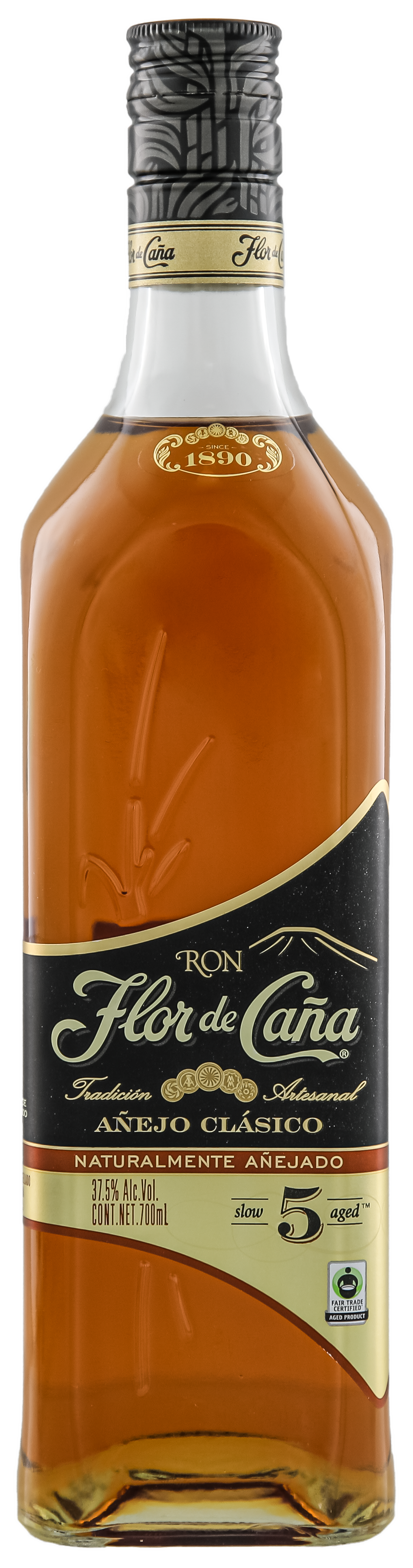Flor de Cana 5 Jahre Anejo Clasico Black Rum 37,5% 0,7l