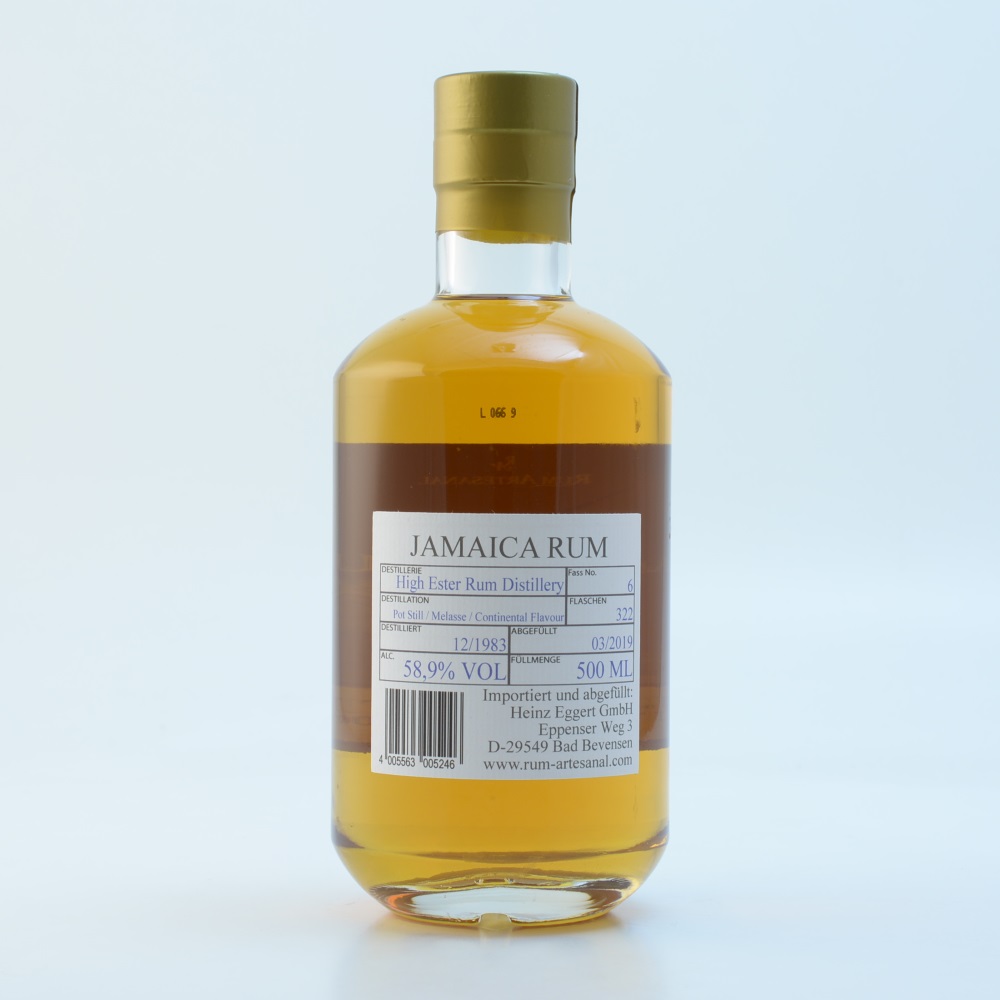 Rum Artesanal Jamaica High Ester (HD) 1983/2019 58,9% 0,5l