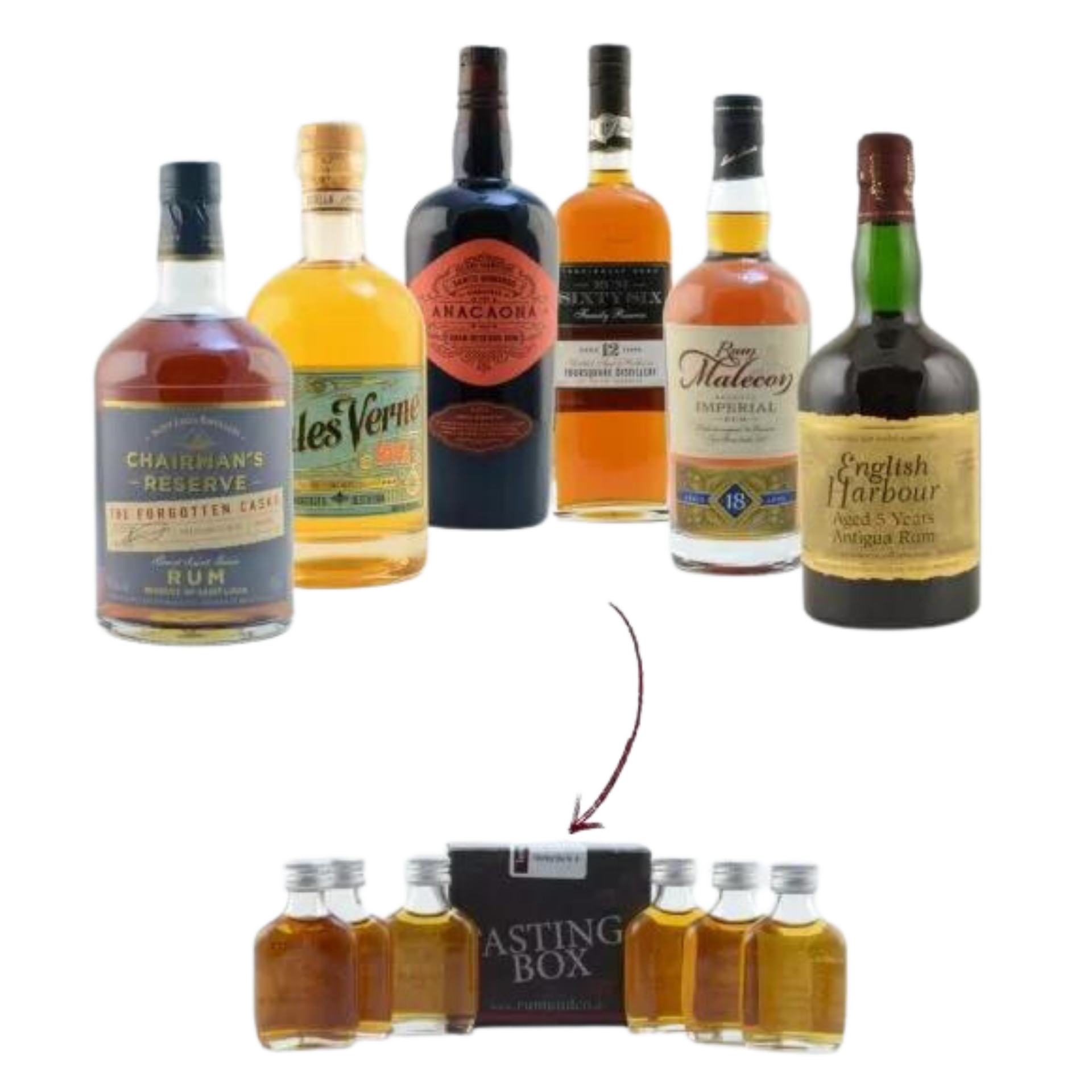 Rum Tasting Set: Fortschritt Box Nr. 1 6x0,02l