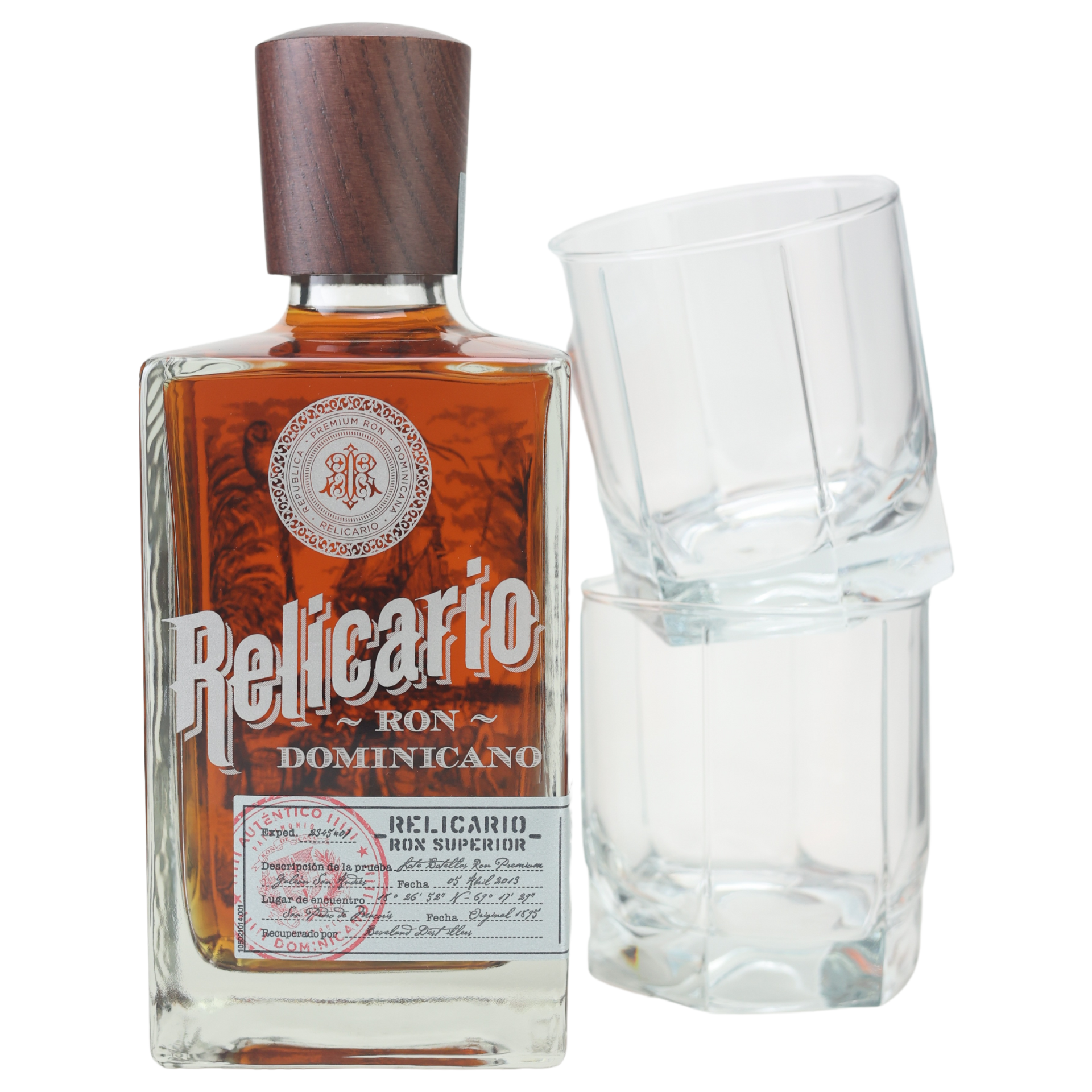 Ron Relicario Solera 10 Jahre Rum Geschenkbox mit 2 Gläsern