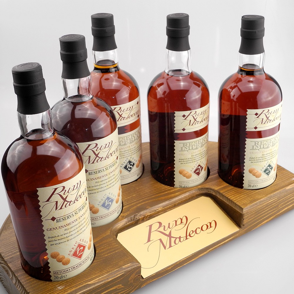 Malecon Rum Set 12, 15, 18, 21, 25 Jahre + Barständer