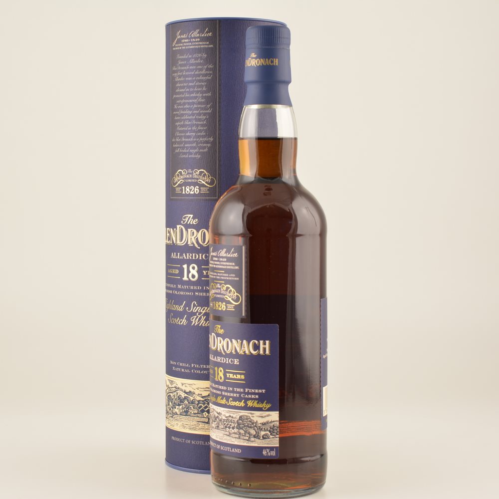 Glendronach 18 Jahre Allardice Speyside Whisky 46% 0,7l