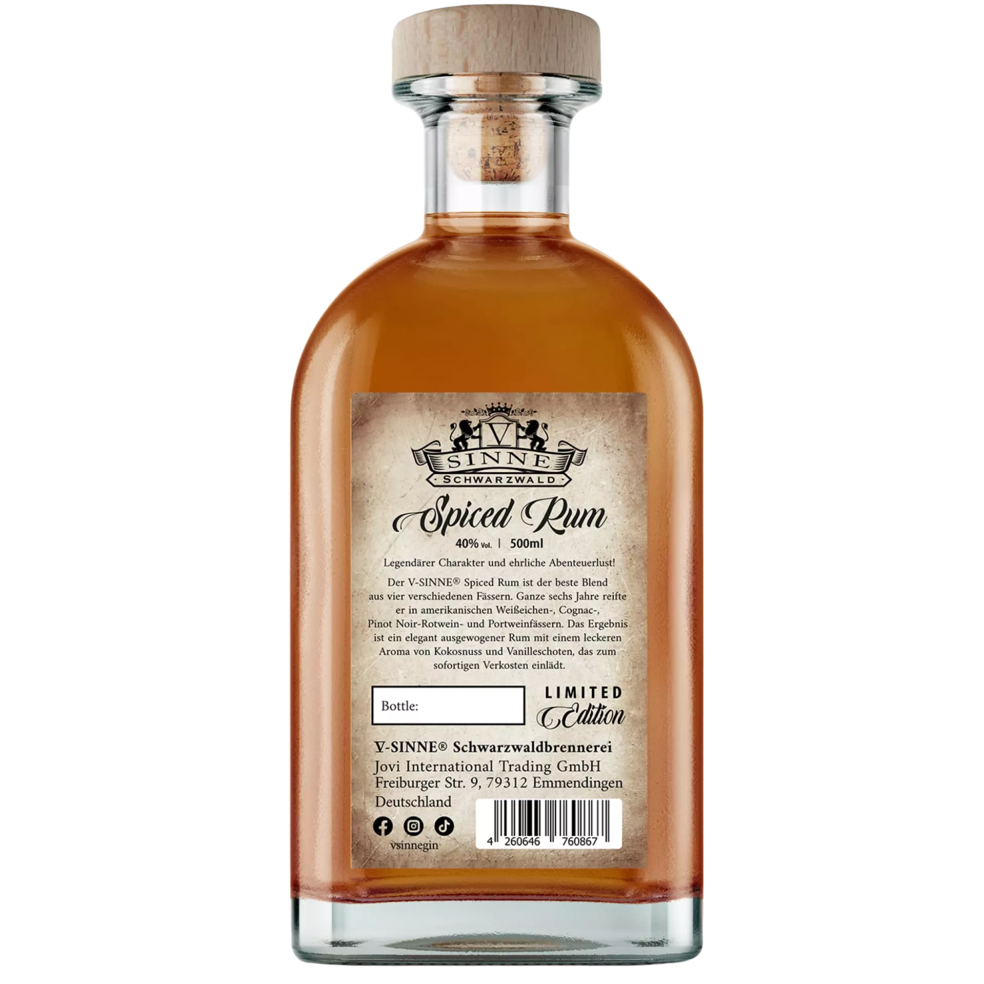 V-Sinne Spiced Rum 40% 0,5l