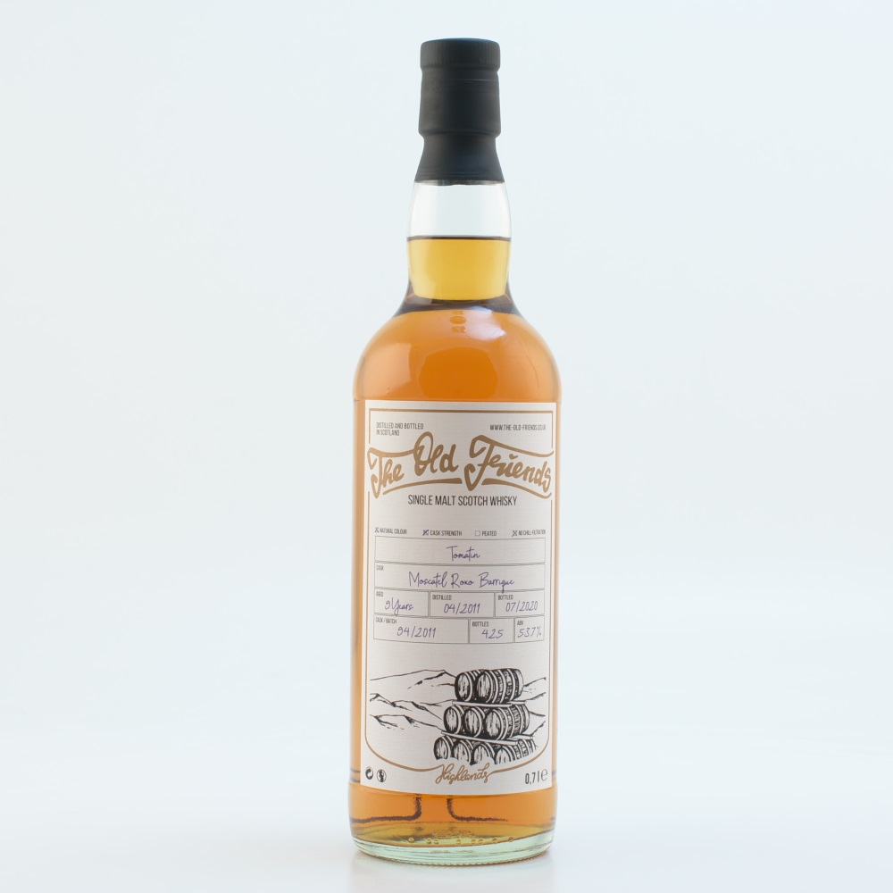 The Old Friends Tomatin 9 Jahre Moscatel Roxo Barrique Single Cask Whisky 53,7% 0,7l