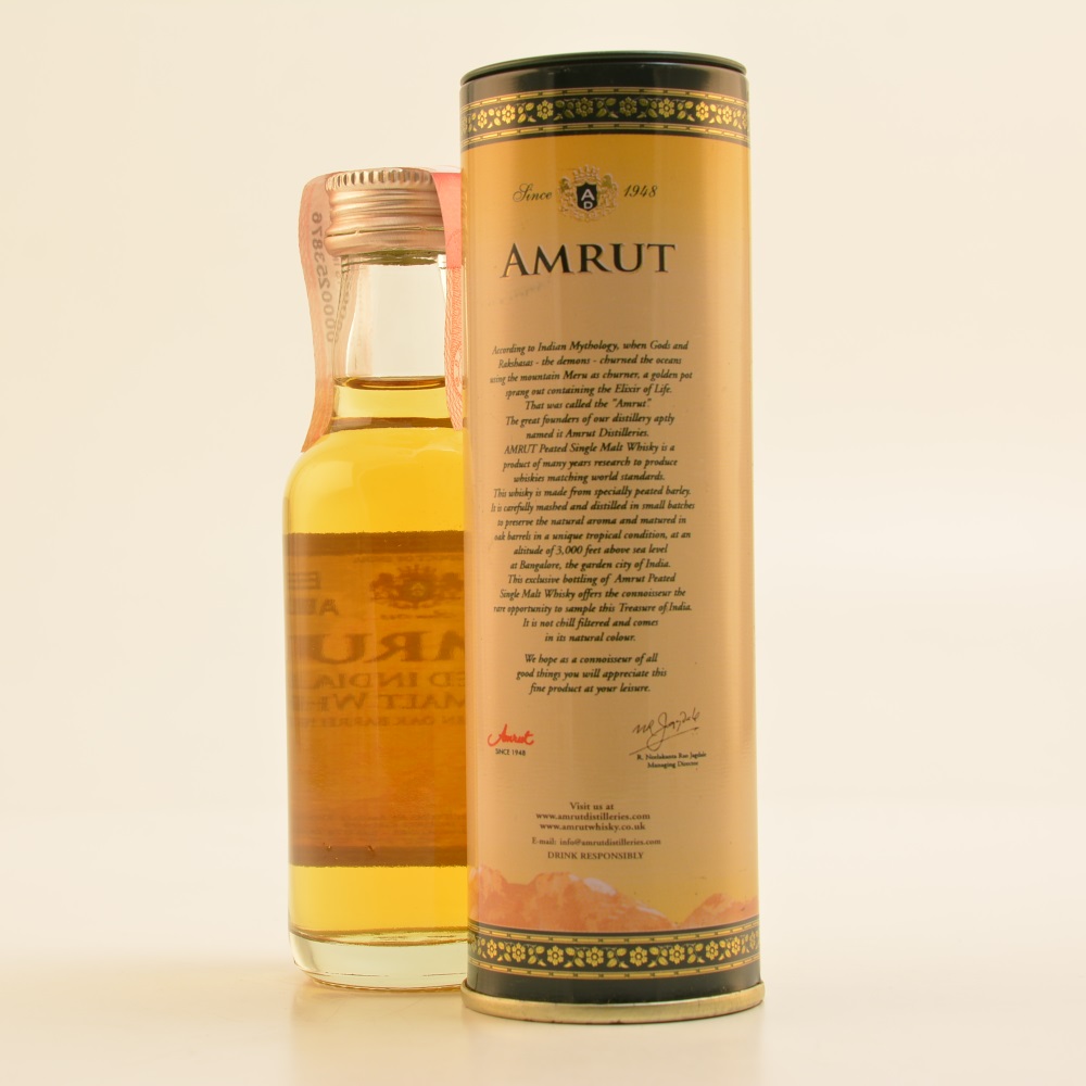 Amrut Peated Indian Whisky Mini 46% 0,05l
