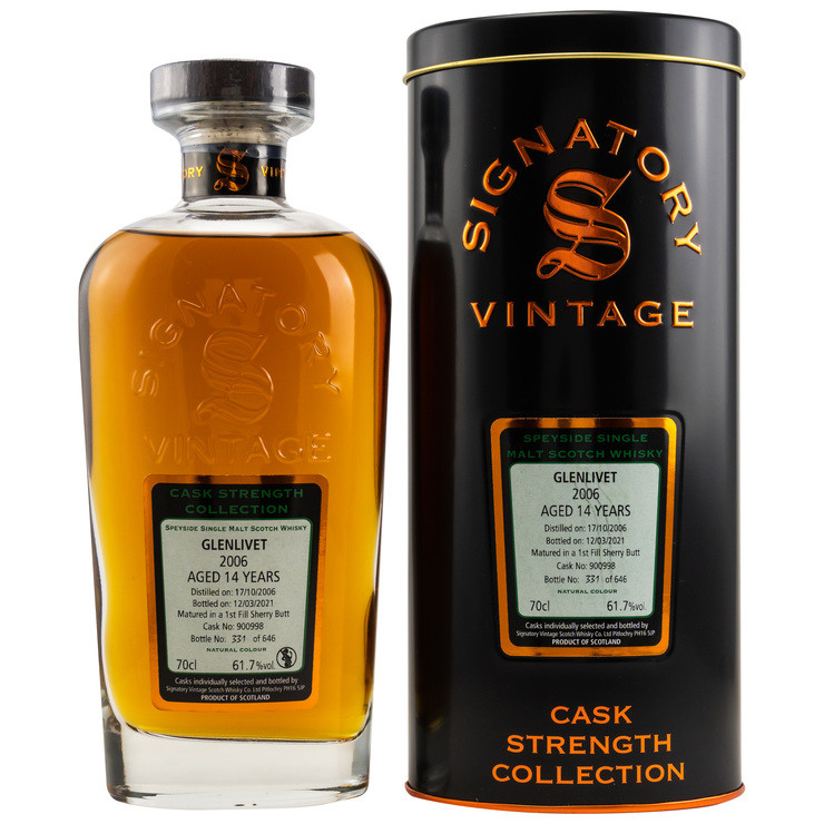 Signatory Cask Strength Collection Glenlivet 2006/2021 Single Cask Whisky 61,7% 0,7l
