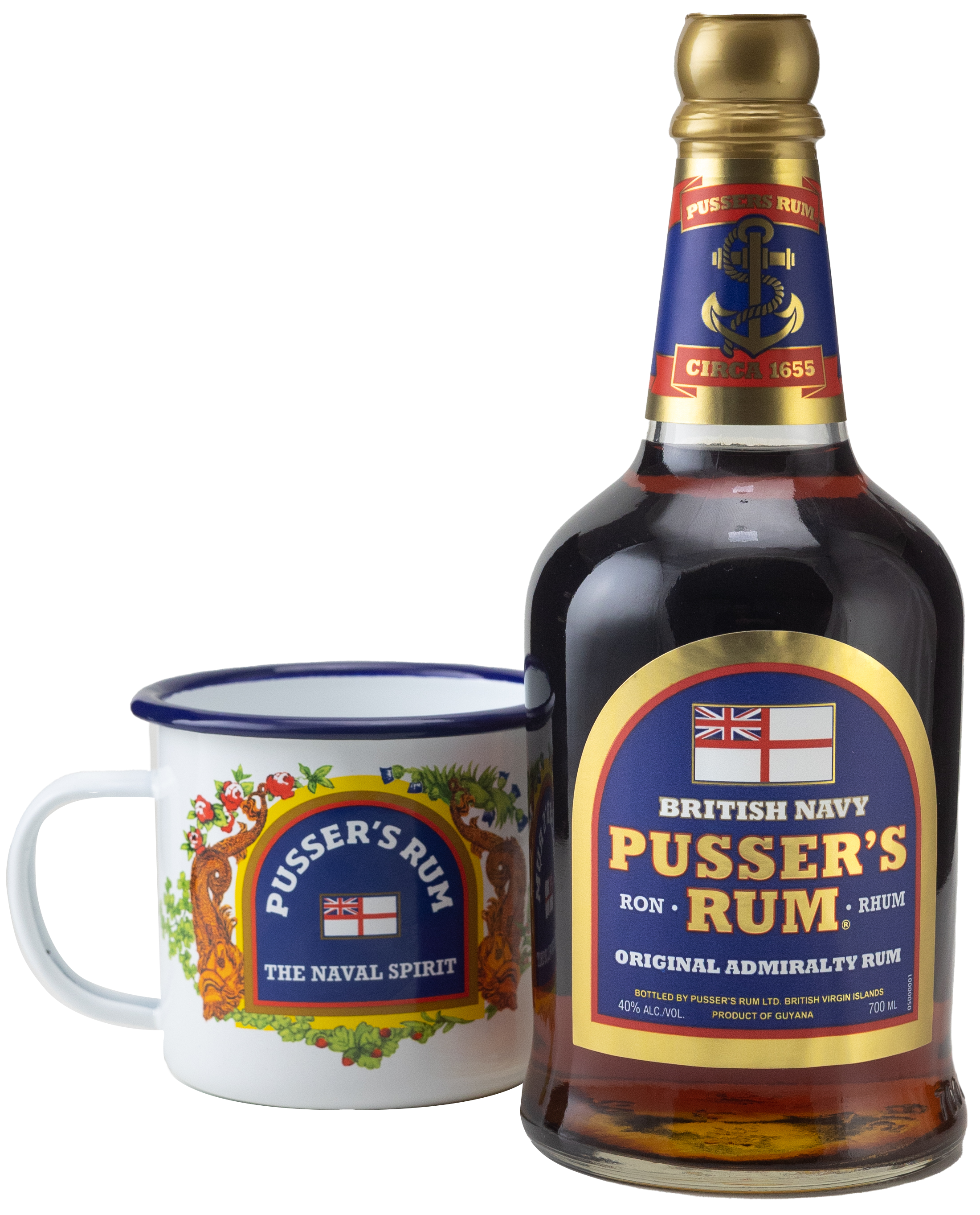 Pussers British Navy Rum + Pussers Tasse