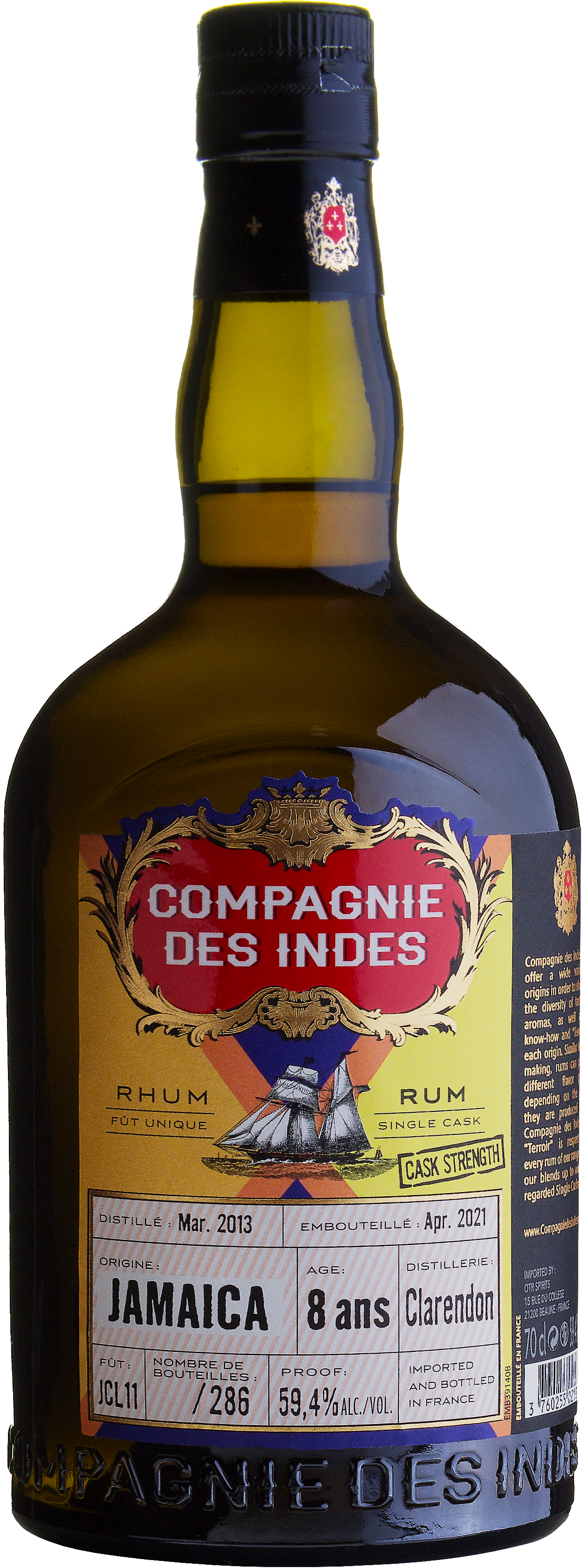 CDI Jamaica Clarendon Distillery 8 Jahre Cask Strength Rum 59,4% 0,7l