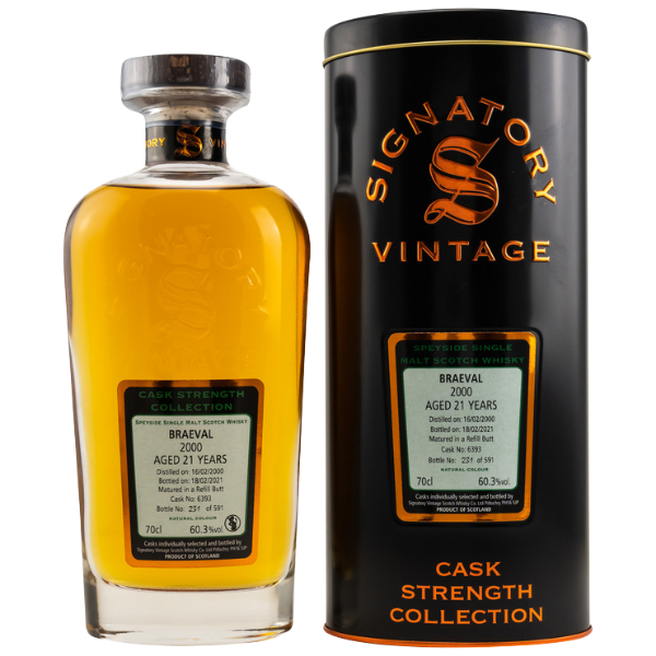 Signatory Cask Strength Collection Braeval 2000/2021 Single Cask Whisky 60,3% 0,7l