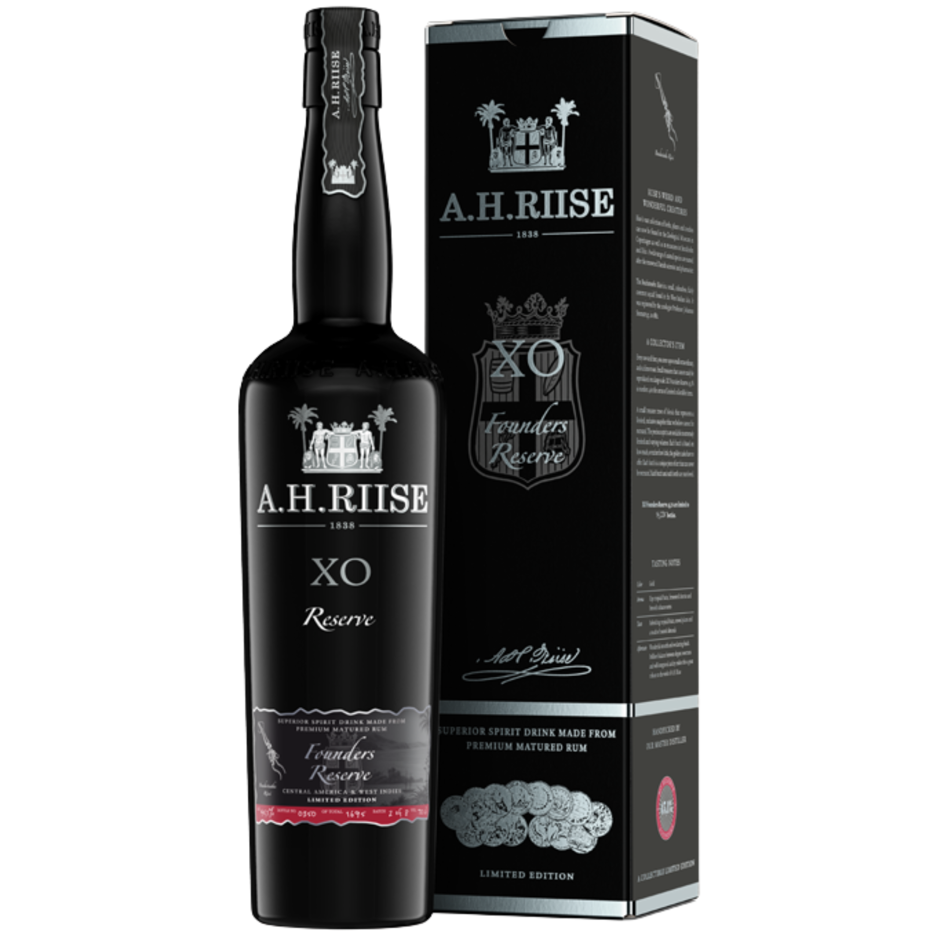 A.H. Riise Black XO Founders Reserve 4th Edition (Rum-Basis) 45,10% 0,7l