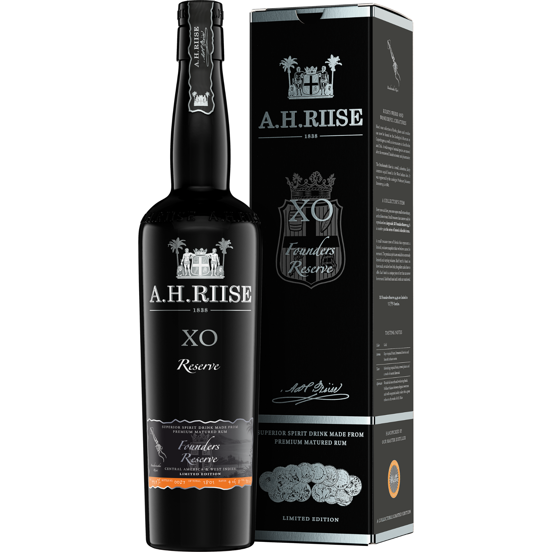 A.H. Riise Black XO Founders Reserve 5th Edition (Rum-Basis) 44,4% 0,7l