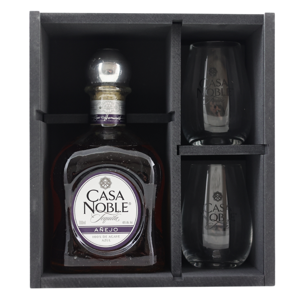 Casa Noble Anejo Tequila mit Holzbox inkl. 2 Gläser 40% 0,7l