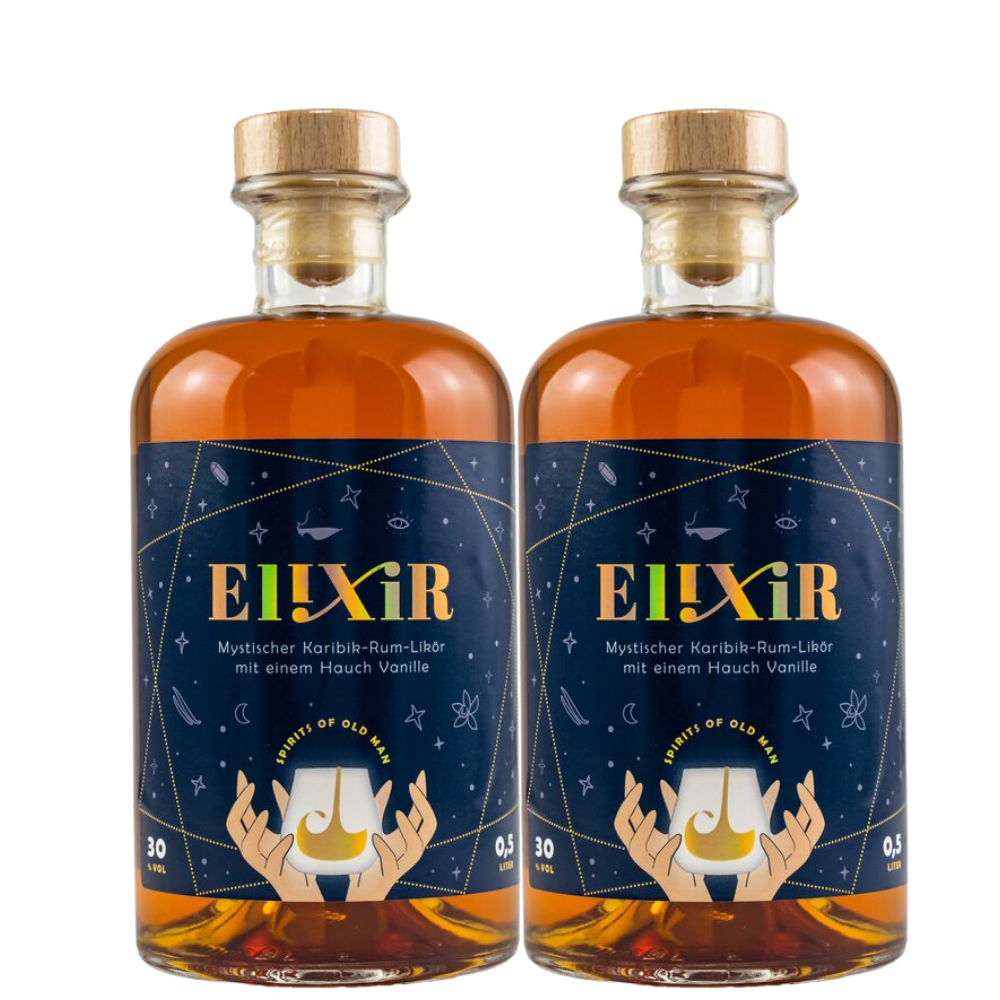 2 Flaschen Old Man Elixir - karibischer Rum-Likör