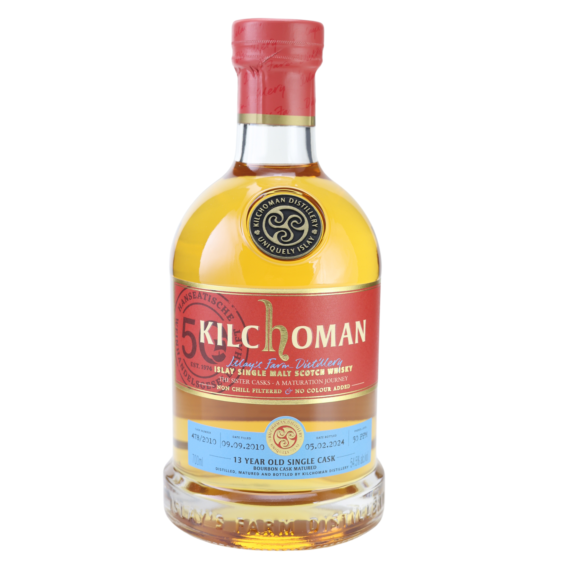 Kilchoman 13 Jahre First Fill Bourbon Barrel 478/2010 Whisky 54,5 % 0,7l