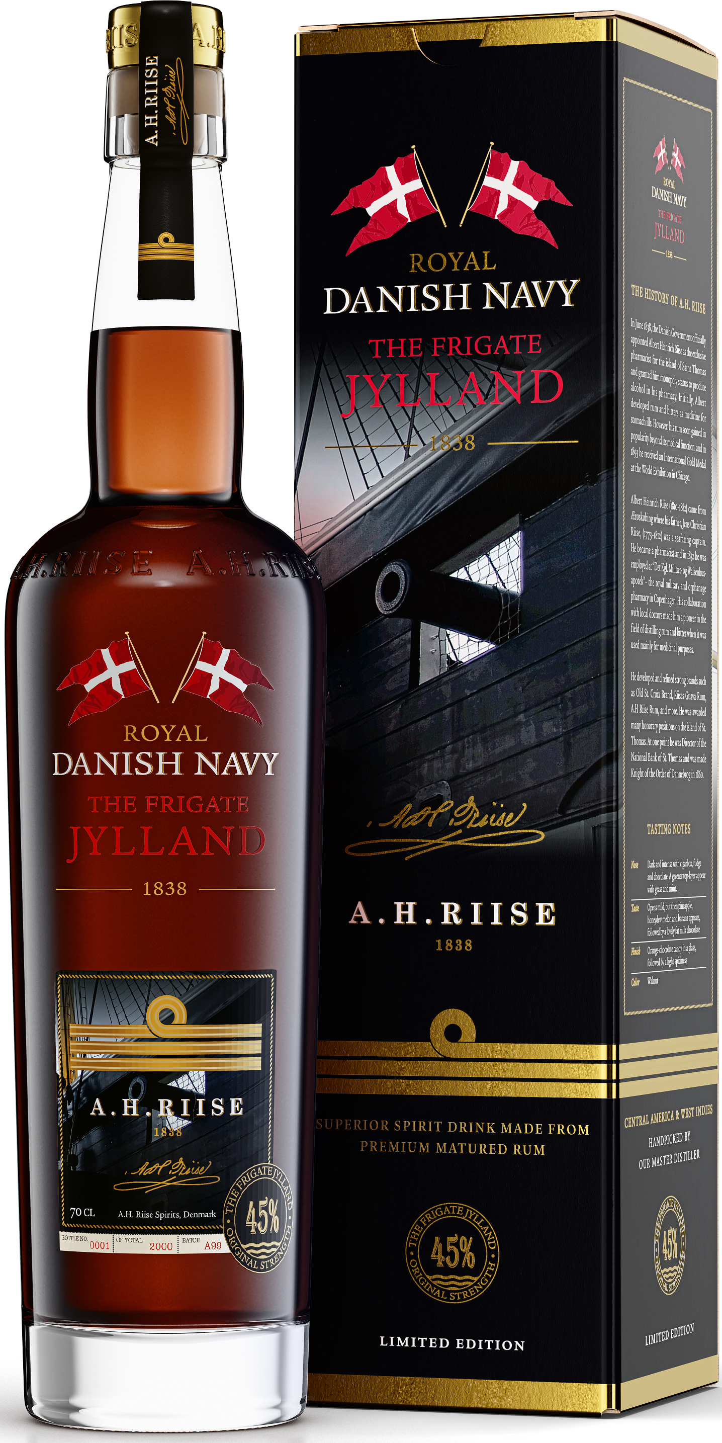 A.H. Riise Fregatten Jylland Navy Rum 45% 0,7l