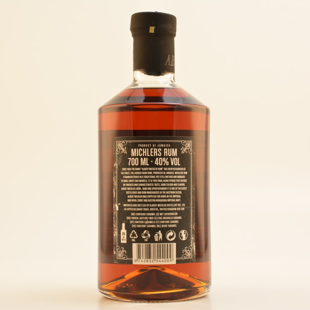 Michler´s Jamaican Artisanal Dark Rum 40% 0,7l