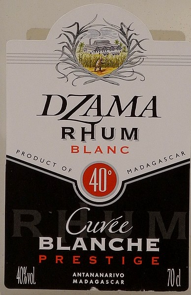 Dzama Blanche Cuvèe Blanc Prestige Rhum 40% 0,7l