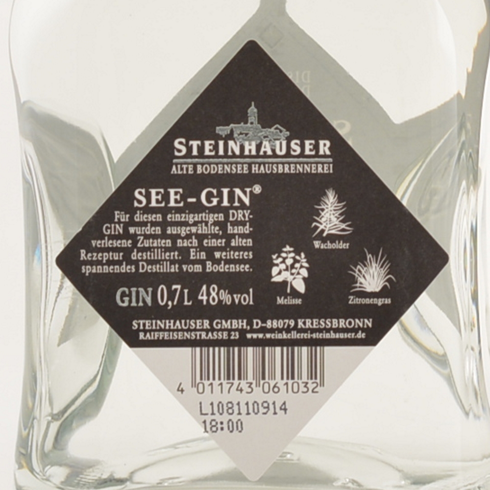 SeeGin Bodensee Distilled Dry Gin 48% 0,7l