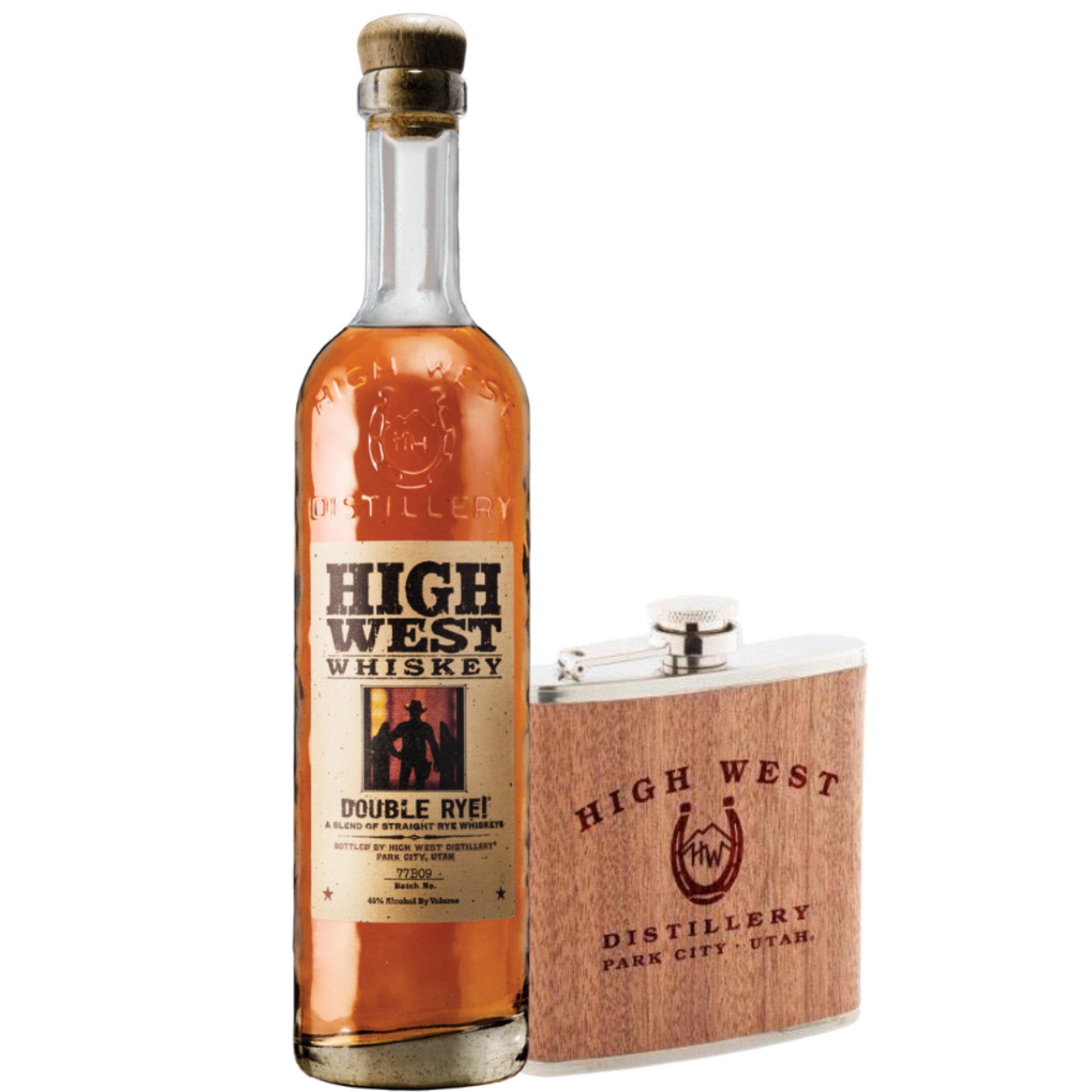 High West Double Rye Whiskey + Flachmann