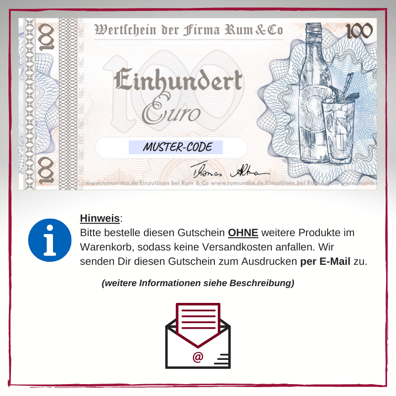 100 EUR - Rum & Co Geschenkgutschein (zum Ausdrucken)