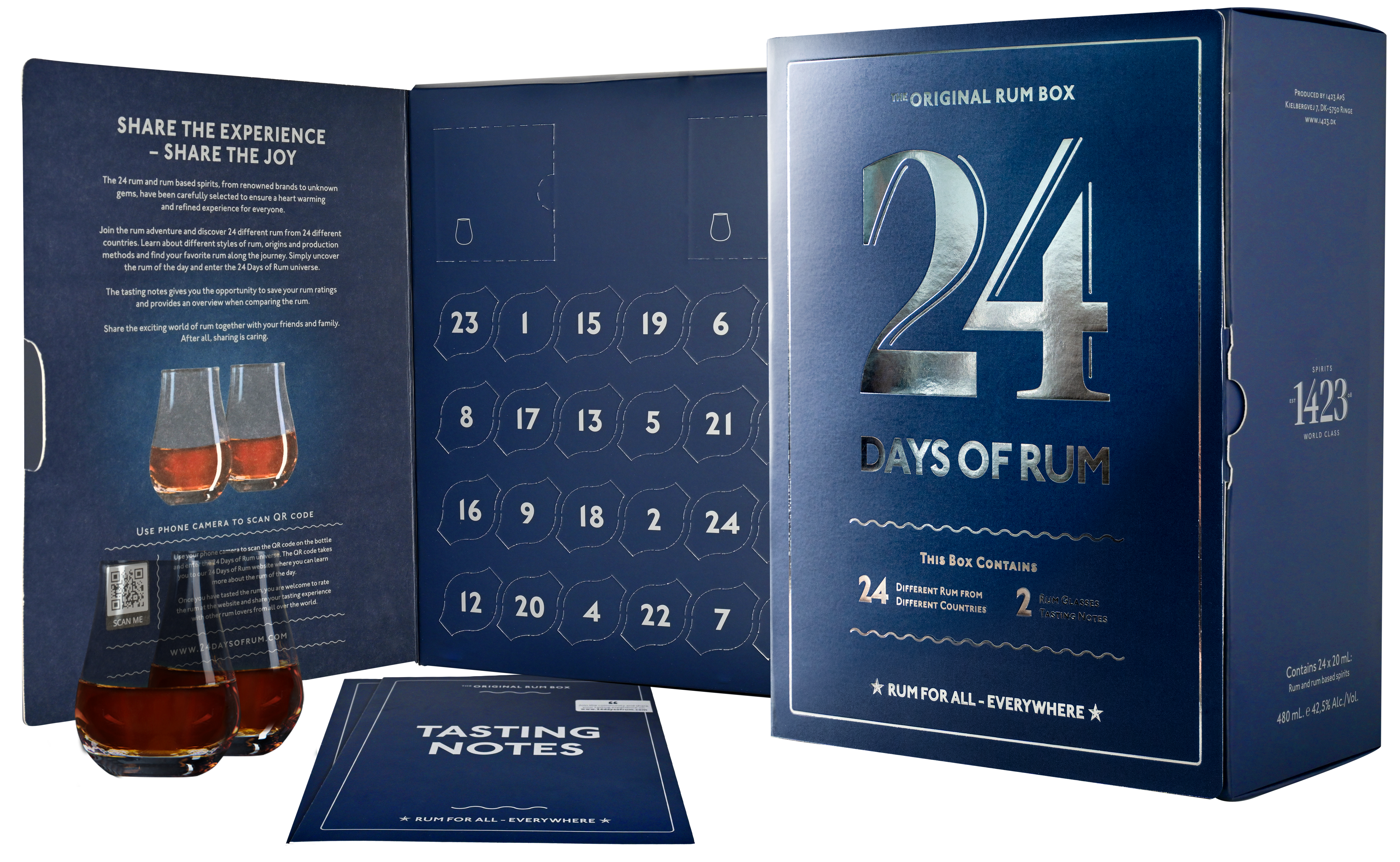 24 DAYS OF RUM - Blaue Edition - Adventskalender mit 24 Sorten Rum (inkl. 2x Tumbler) 
