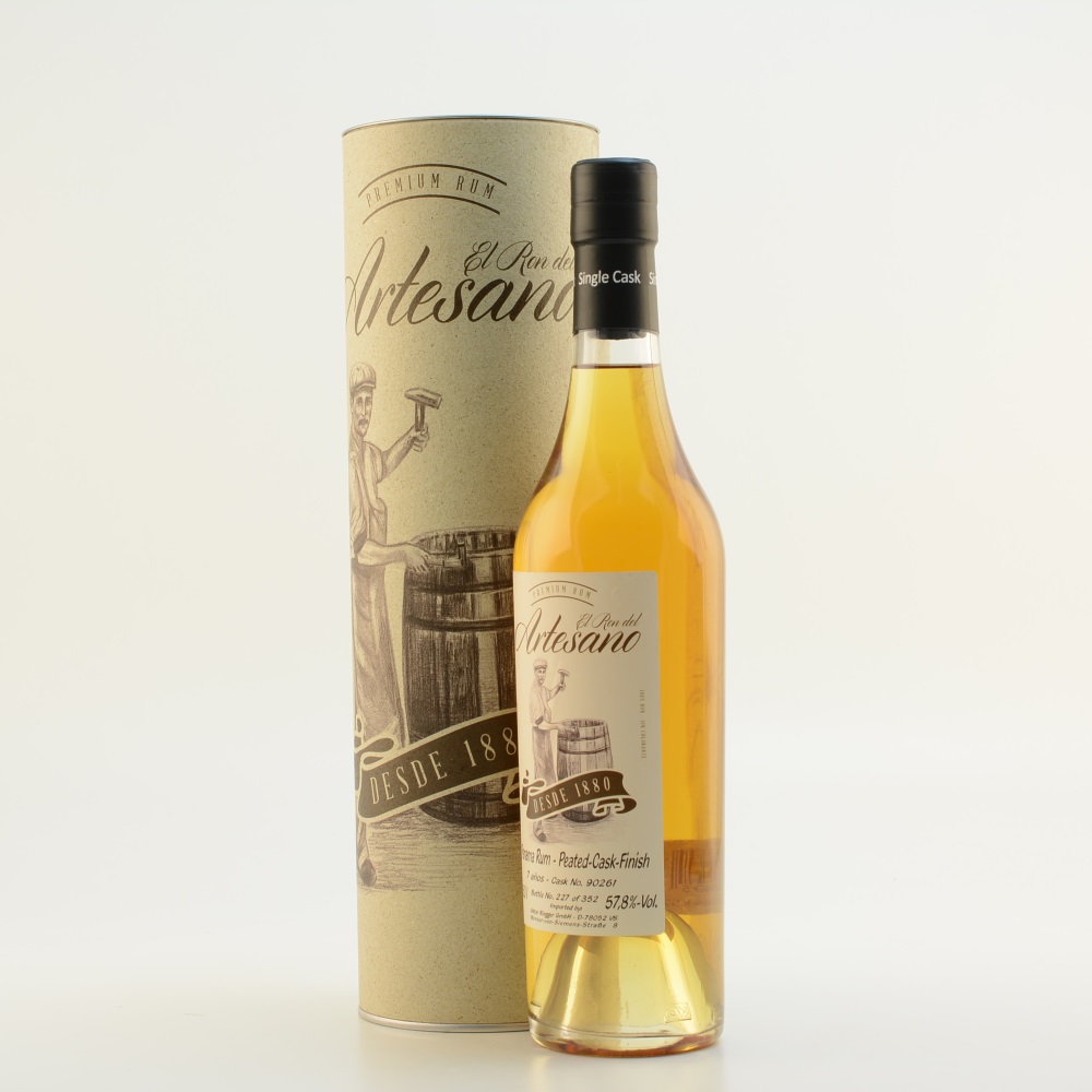 El Ron del Artesano 7 Jahre Peated Whisky Cask Finish 57,8% 0,5l