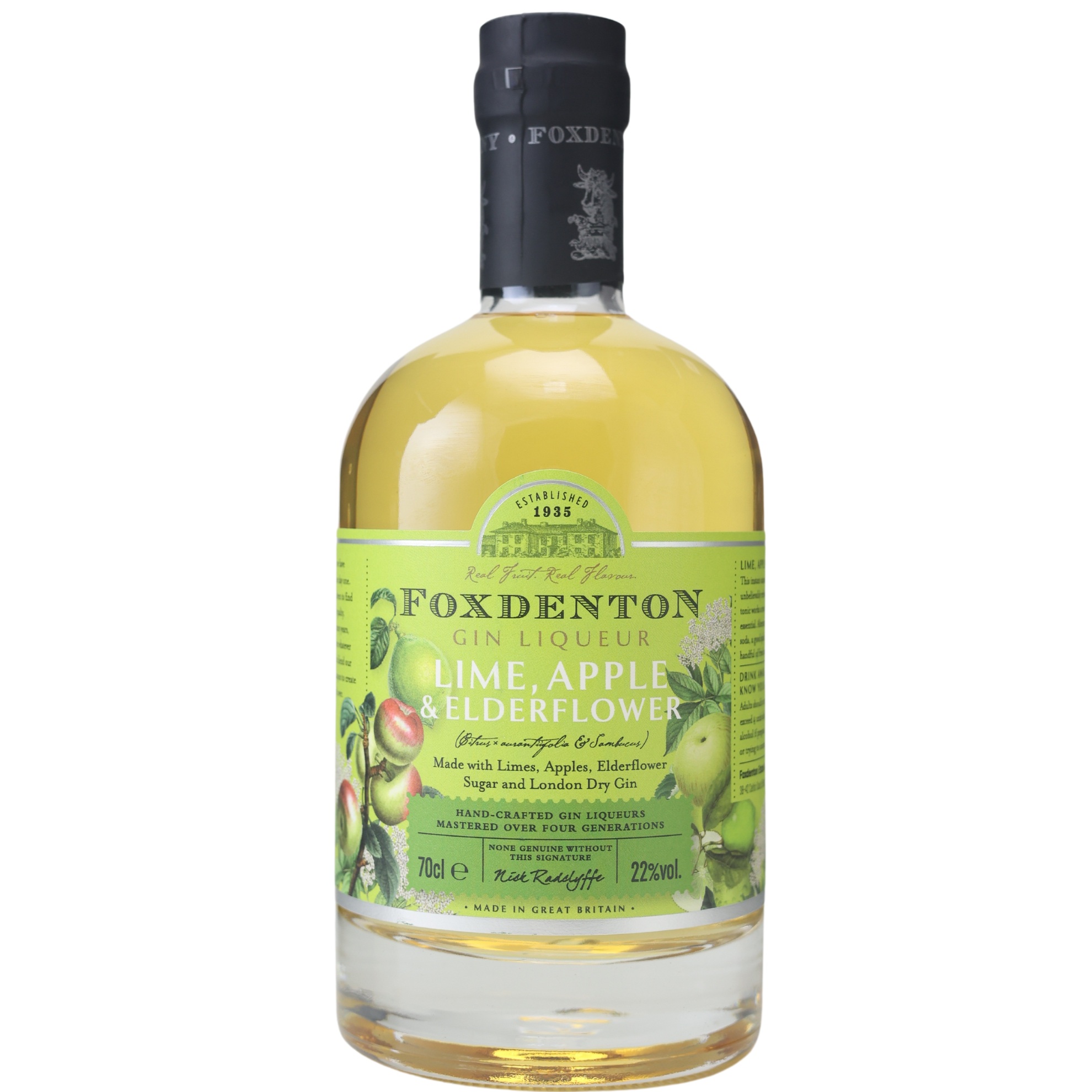 Foxdenton Lime, Apple & Elderflower Gin Likör 22% 0,7l