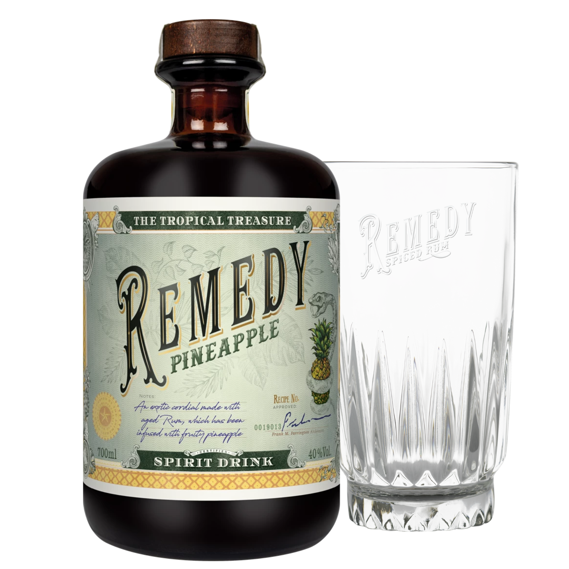 Remedy Pineapple (Rum-Basis) Geschenkset mit Glas