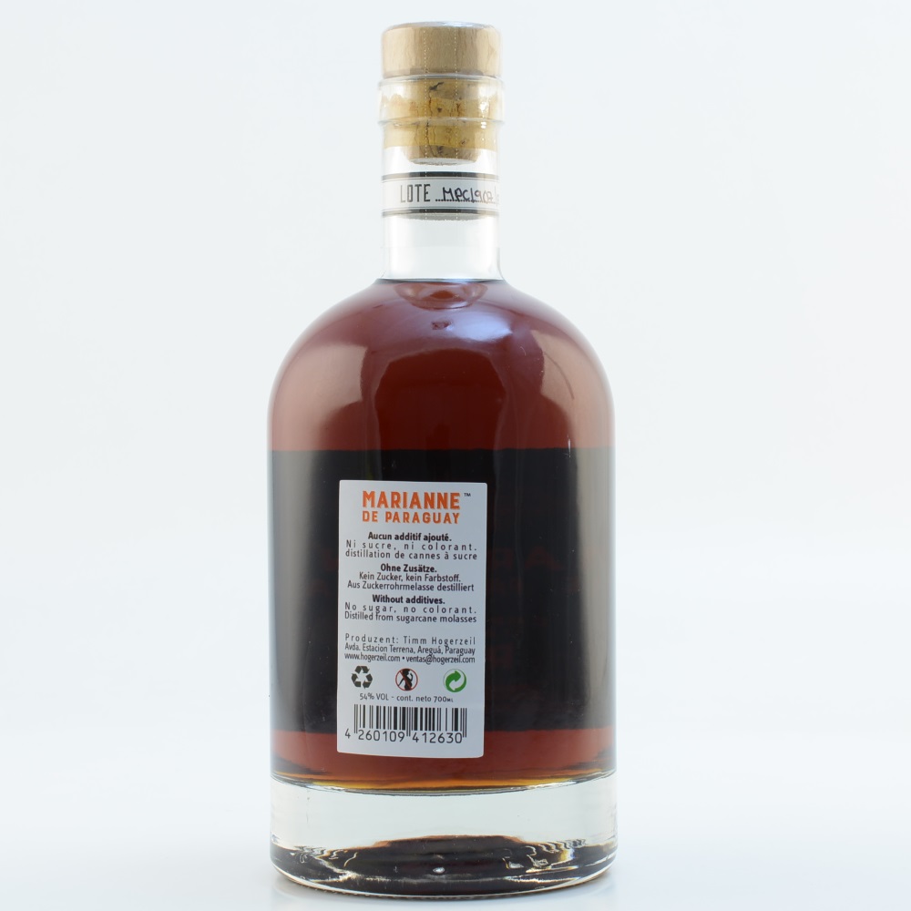 Marianne de Paraguay Oak Aged Rum Cask Strength 54 % 0,7l