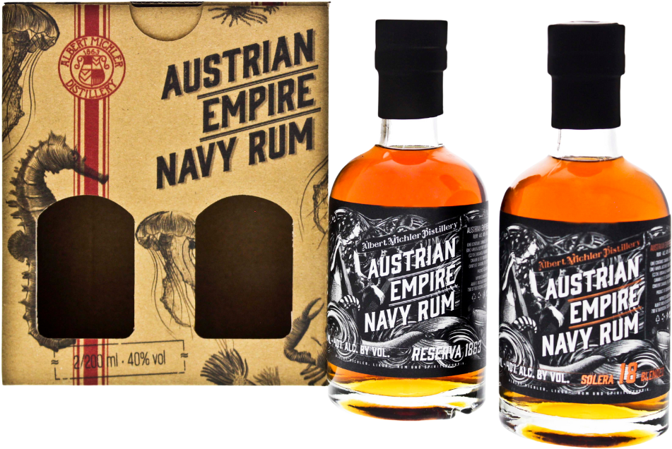 Austrian Empire Rum Set 1863 + Solera 18YO 40% 2x0,2l