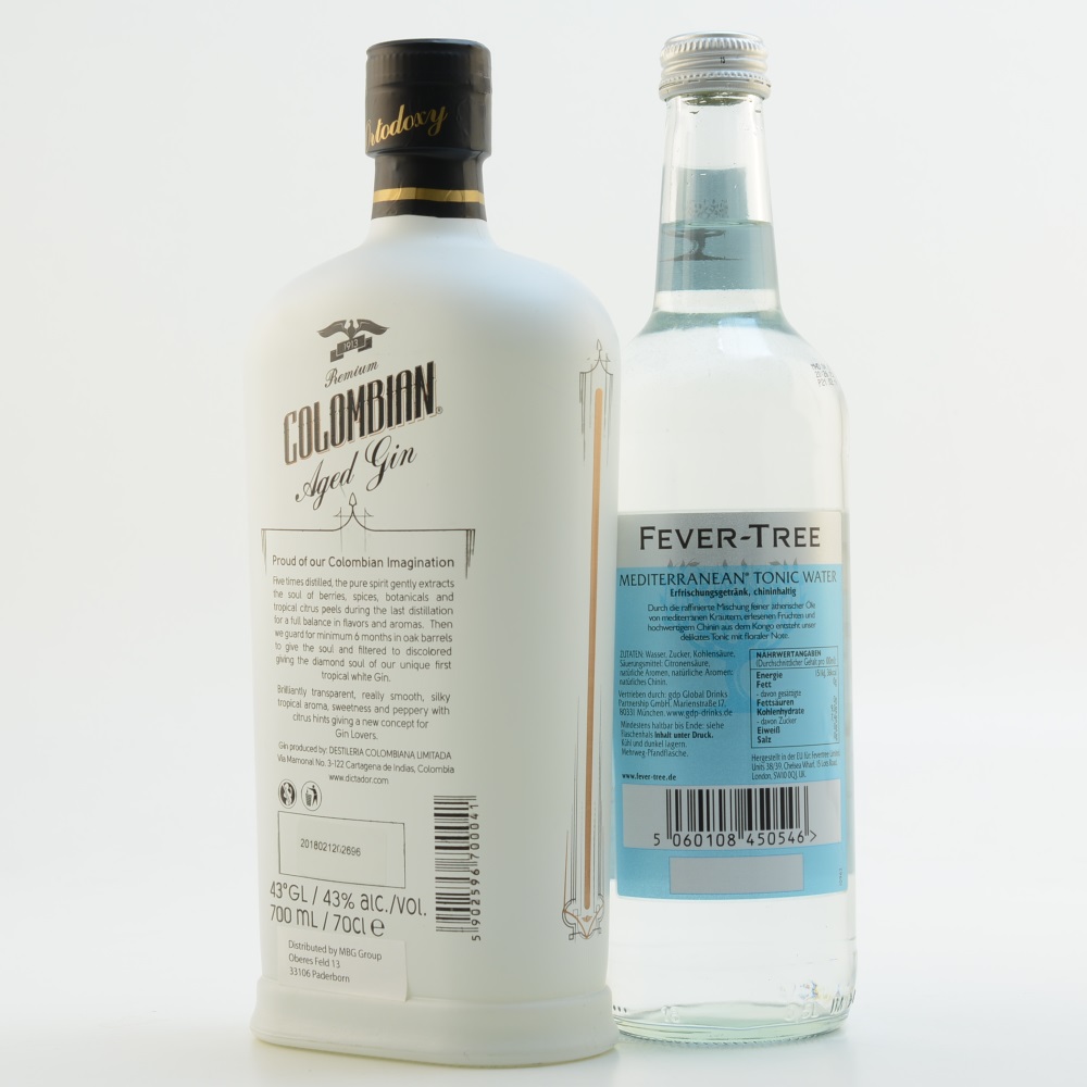 Dictador Colombian Aged White Gin (Ortodoxy) & Fever Tree Mediterranean Tonic Set