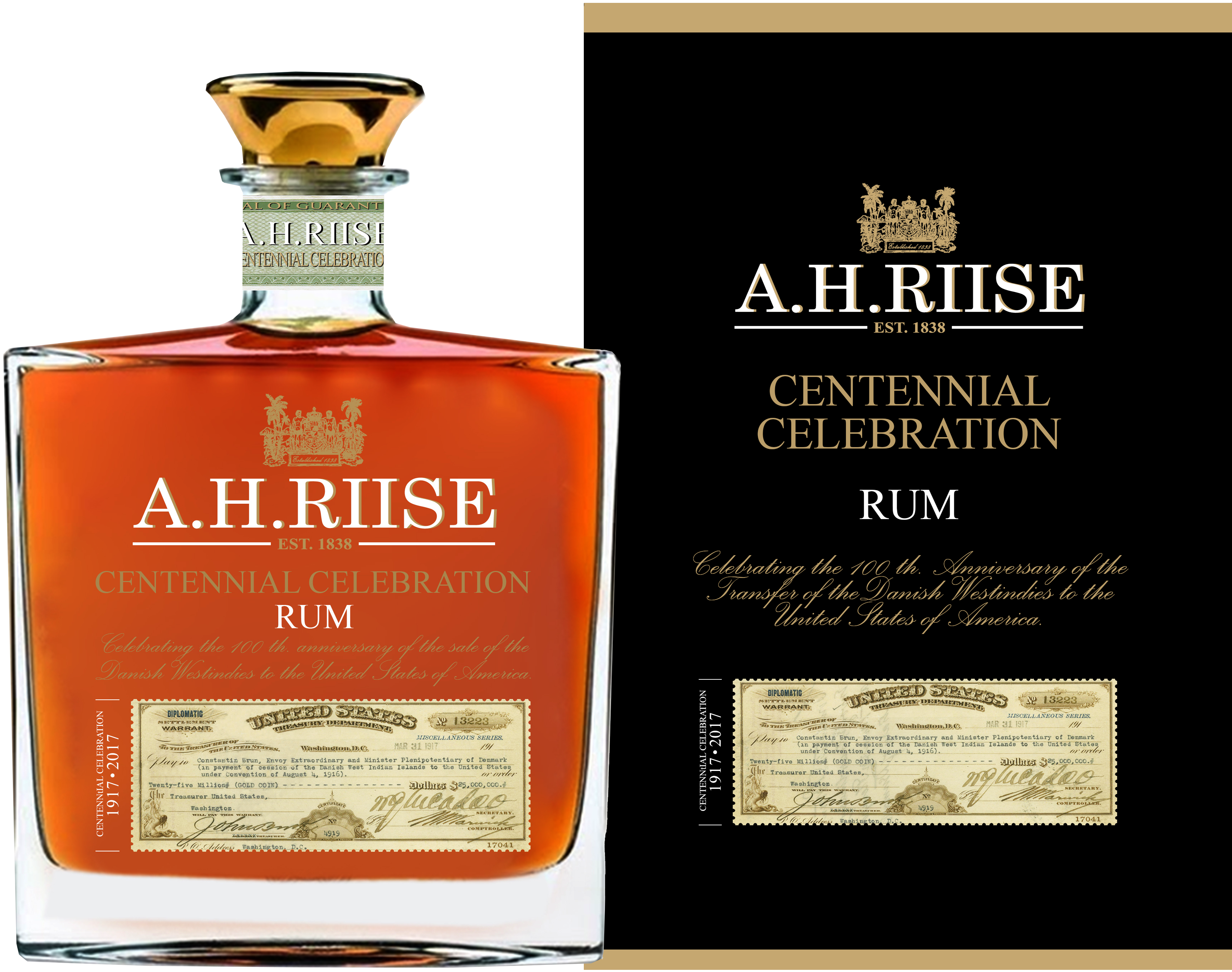 A.H. Riise Centennial Celebration Rum 45% 0,7l