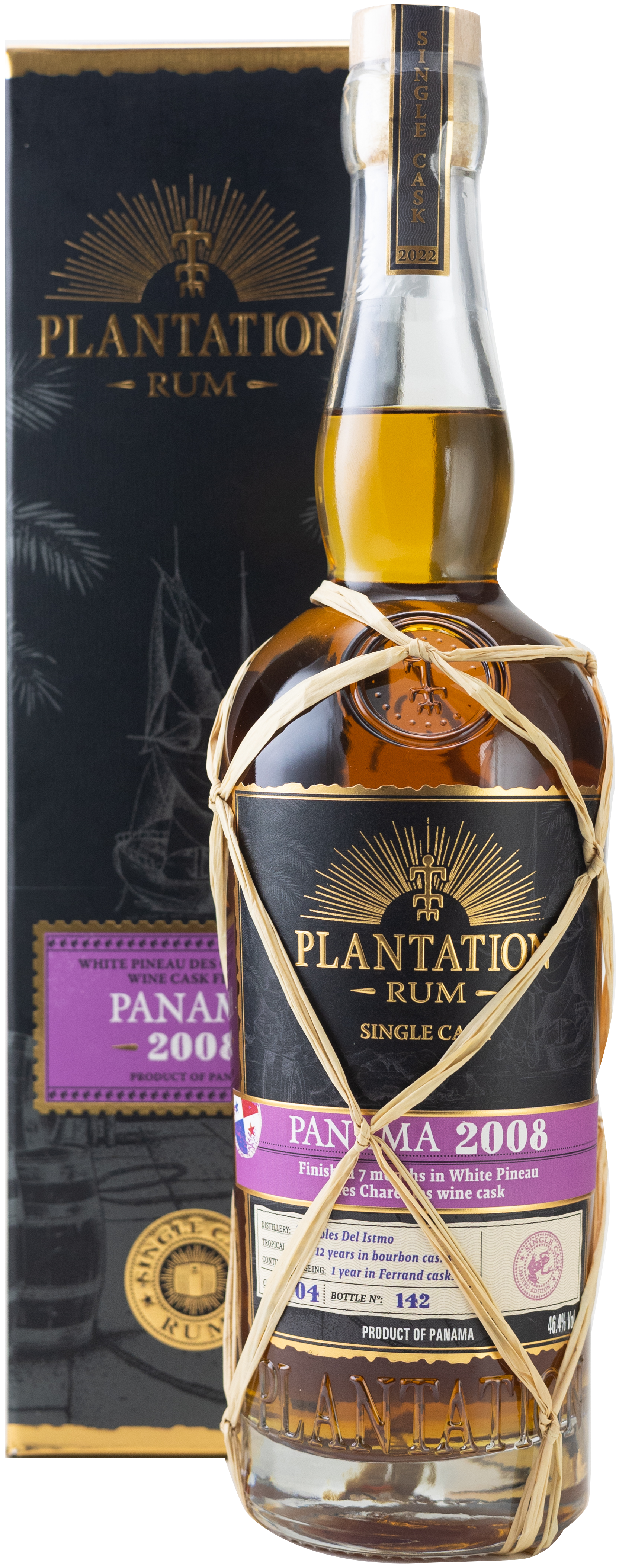 Plantation Rum Single Cask Panama 2008 White Pineau de Charentes Wine Cask Finish 46,4% 0,7l