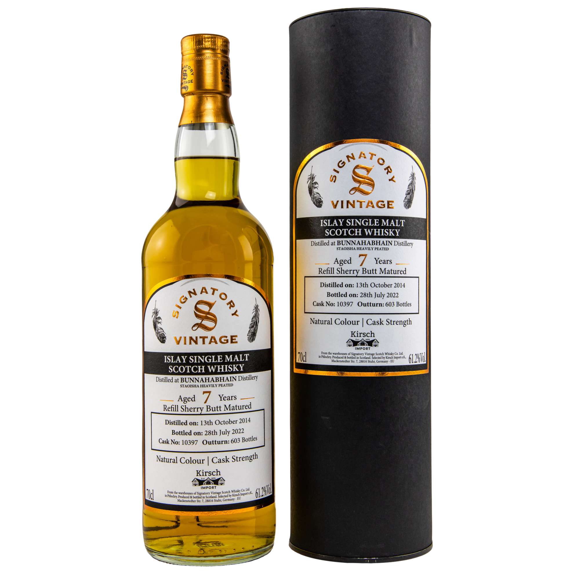 Signatory Vintage Bunnahabhain Staoisha 2014/2022 Cask Strength Whisky 61,2% 0,7l