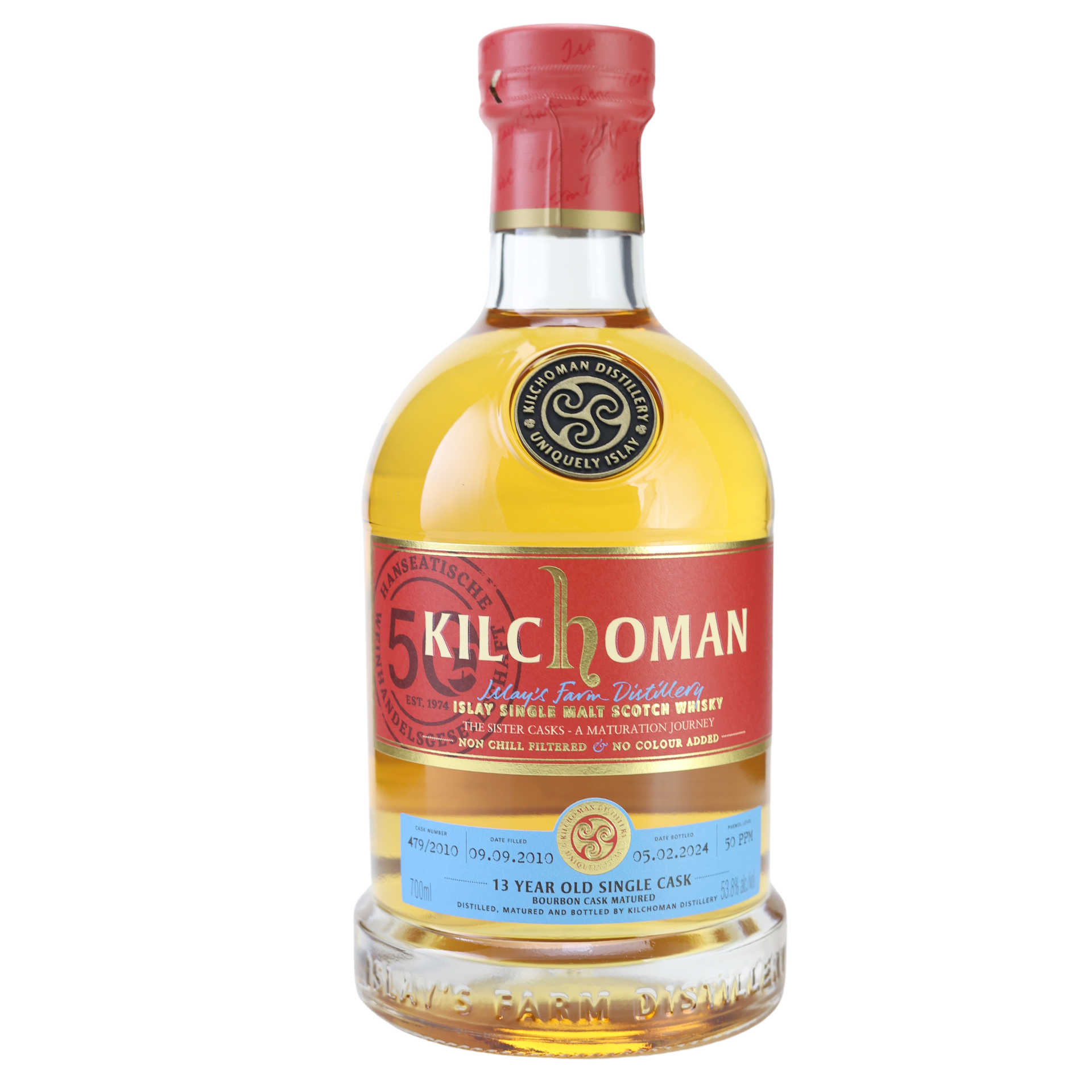 Kilchoman 13 Jahre First Fill Bourbon Barrel 479/2010 Whisky 53,8 % 0,7l