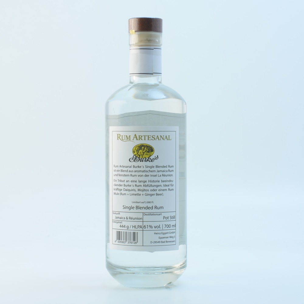 Rum Artesanal Burke's White Blend 61% 0,7l