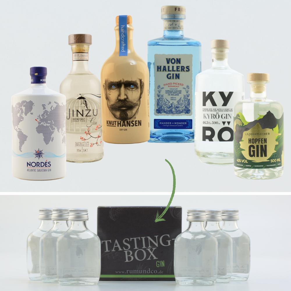 Gin Tasting Set: Fortschritt Box Nr. 2 6x0,02l