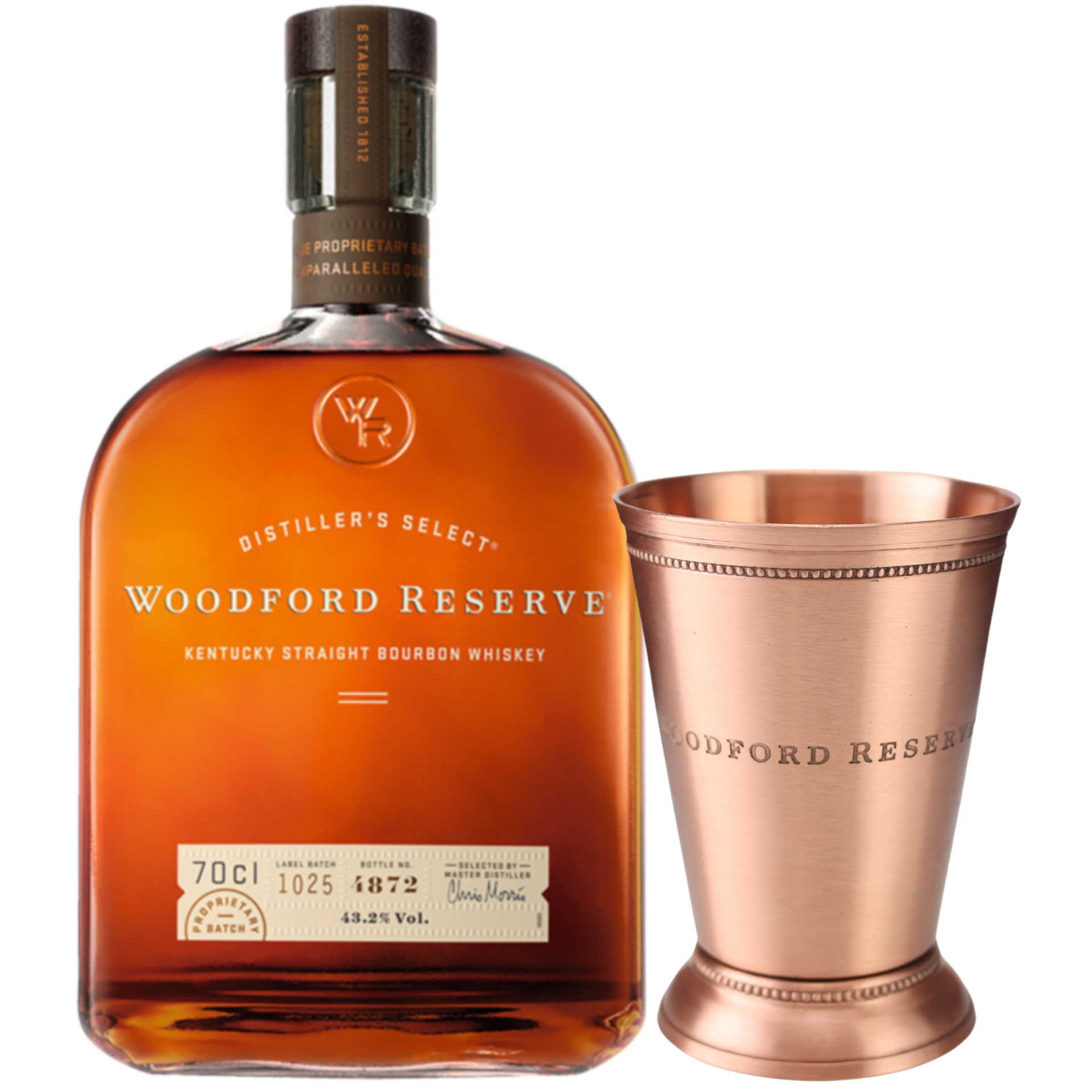 Woodford Reserve Distillers Select Bourbon Whiskey 43,2% 0,7l + Kupferbecher