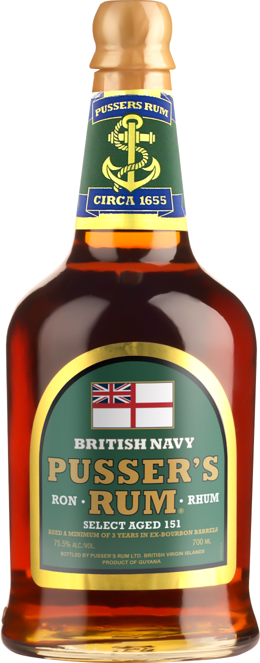 Pussers British Navy Rum Green Label Overproof 75% 0,7L