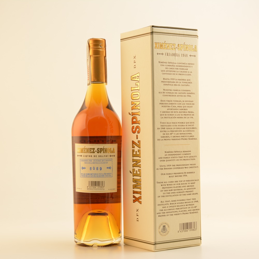 Ximenez-Spinola Brandy Criaderas Diez Mill Botellas PX  40% 0,7l
