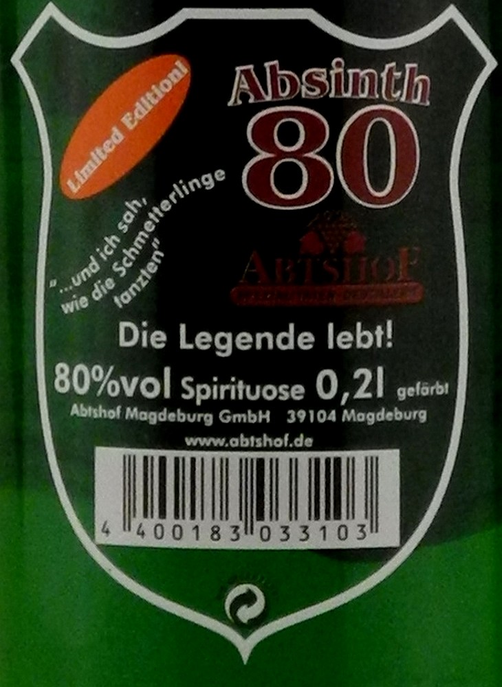 Abtshof Absinth 80 Limited Edition 80% 0,2l